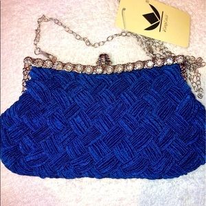 Royal blue clutch purse